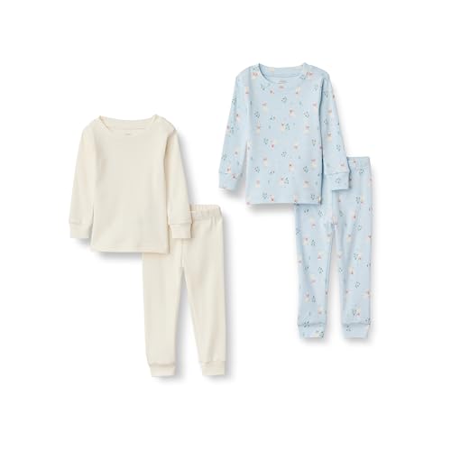 Amazon Essentials x Sofia Grainge Unisex Kinder Eng anliegender Baumwoll-Schlafanzug, 2er-Pack, Elfenbein/Gänse, 6 Jahre von Amazon Essentials