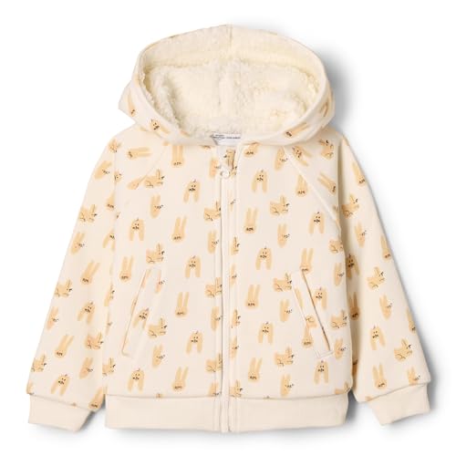 Amazon Essentials x Sofia Grainge Unisex Kinder Kapuzenpullover mit Reißverschluss, Elfenbein Taupe Häschen, 2 Jahre von Amazon Essentials