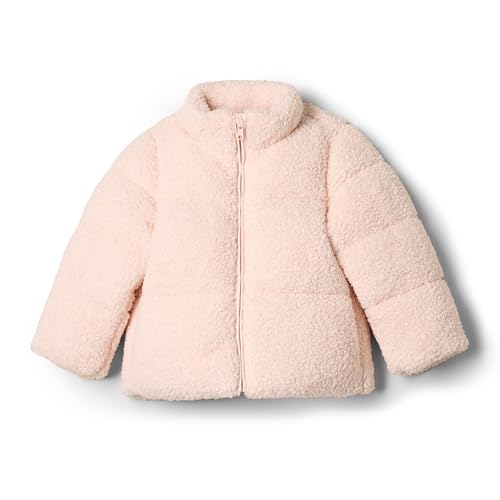 Amazon Essentials x Sofia Grainge Unisex Kinder Lange Teddy-Steppjacke, Hellrosa, 2 Jahre von Amazon Essentials
