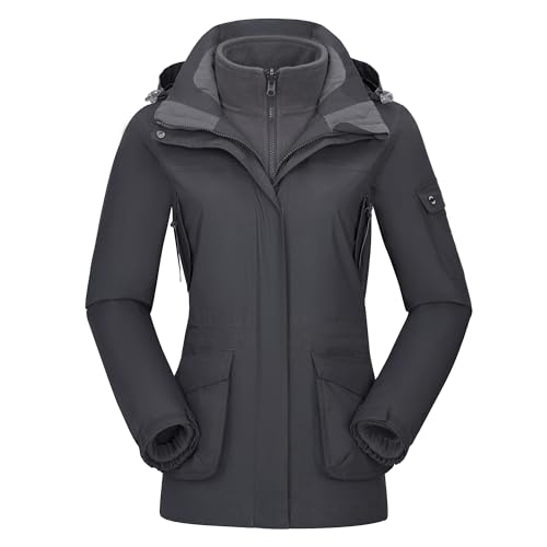 Ambayz Damen Ski 3-in-1-Jacke 2 Stück Set Outdoor Wanderjacke Wasserdicht Winterjacke Winddicht Fleece Innen, Grau, Gr. XXL Ambayz Damen Ski 3-in-1-Jacke 2 Stück Set Outdoor Wanderjacke Wasserdicht Winterjacke Winddicht Fleece Innen, Grau, Gr. XXL von Ambayz