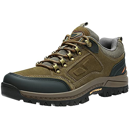 Ambayz Wanderschuhe Herren Outdoor rutschfest Trekkingschuhe Männer Hiking Schuhe für Camping Wandern,Khaki,45.5 EU von Ambayz