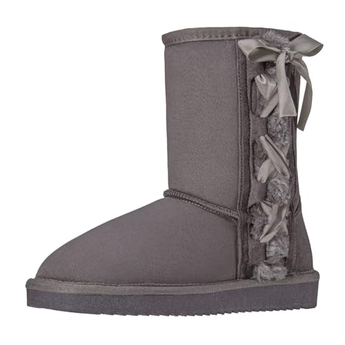 Ambayz Damen Winterstiefel Wasserdicht Warm damen winter schlupfstiefel damen gefüttert Winterschuhe Kurzschaft Stiefel Grau38 von Ambayz