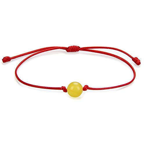 Amber Culture Bernstein Rotes Schnur Armband - Bernsteinarmband Schmuck Handgefertigtes Freundschafts und Glücksarmband Handgefertigte Aus Natürlichem Baltischem Harz in einer Geschenkbox von Amber Culture