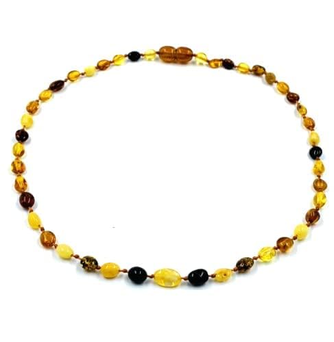 Amber Jewelry Shop Baltische Bernsteinkette – Echter Bernsteinschmuck – Bernstein perlen-Halskette (Mehrfarbig) von Amber Jewelry Shop