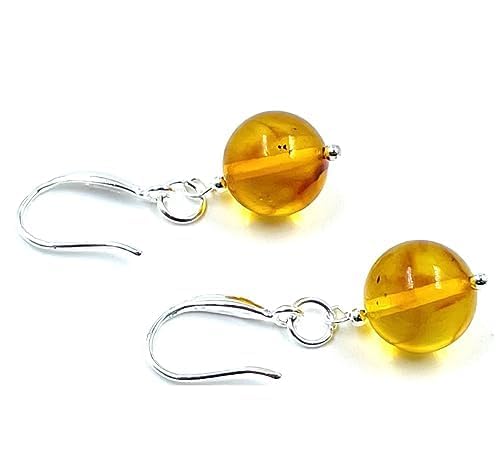Echt Baltischer Bernstein Ohrringe Silber 925 | Bernsteinschmuck | Natürlich Ohrringe Bernstein Tropfen von Amber Jewelry Shop