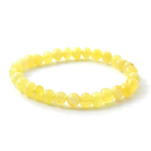 Amber Seven Baltischer Bernstein Armbänder | 14 Farben | 19 cm Größe dehnbar Unisex Armbänder | Rohbernstein-Armbänder | Perlen-Bernstein-Armband für Damen & Herren | handgefertigt (Butterscotch) von Amber Seven