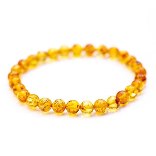 Amber Seven Baltischer Bernstein Armbänder | 14 Farben | 19 cm Größe dehnbar Unisex Armbänder | Rohbernstein-Armbänder | Perlen-Bernstein-Armband für Damen & Herren | handgefertigt (Honey) von Amber Seven