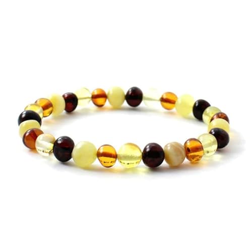 Amber Seven Handgefertigtes Armband aus baltischem Bernstein in mehreren Farben | Armband aus baltischem Bernstein | 19 cm Größe | Unisex | 5-6 mm polierte Bernsteinperlen Amber Seven Handgefertigtes Armband aus baltischem Bernstein in mehreren Farben | Armband aus baltischem Bernstein | 19 cm Größe | Unisex | 5-6 mm polierte Bernsteinperlen von Amber Seven