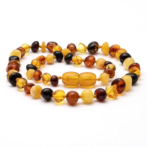 Amber Seven Premium Bernsteinkette | Rohbernsteinkette | 13 Farben | 3 Größen | Höchste Qualität | Baltischer Bernstein | Choker Halskette | Bernsteinschmuck (38 cm, 4 Colours) von Amber Seven