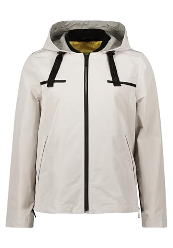 Amber & June Damen Sommerjacke mit Kapuze 40, Grau Beige von Amber & June