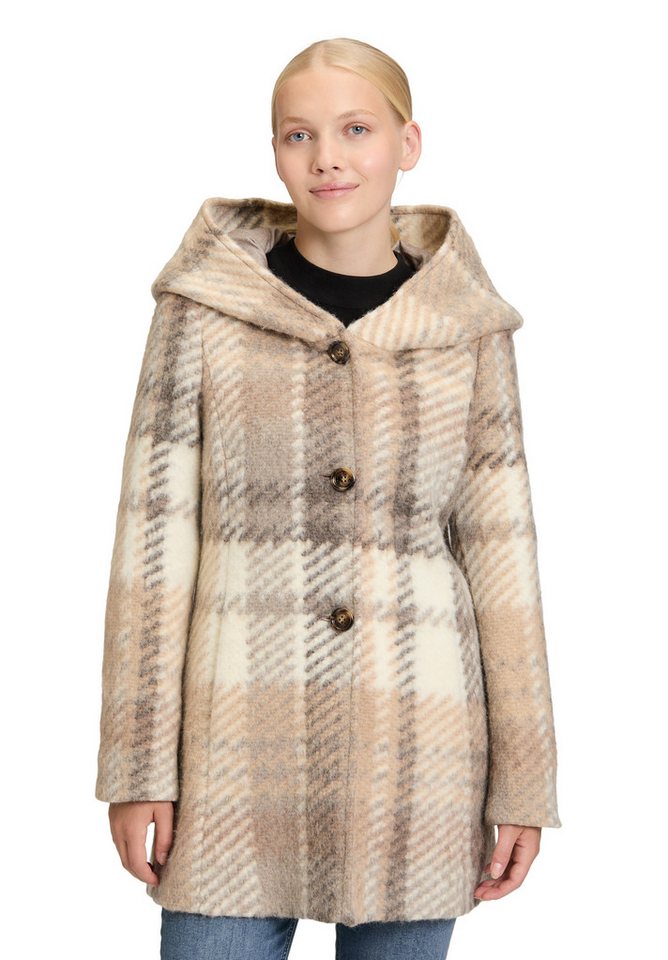 Amber & June Kurzjacke Damen Kurzmantel mit Kapuze von Amber & June