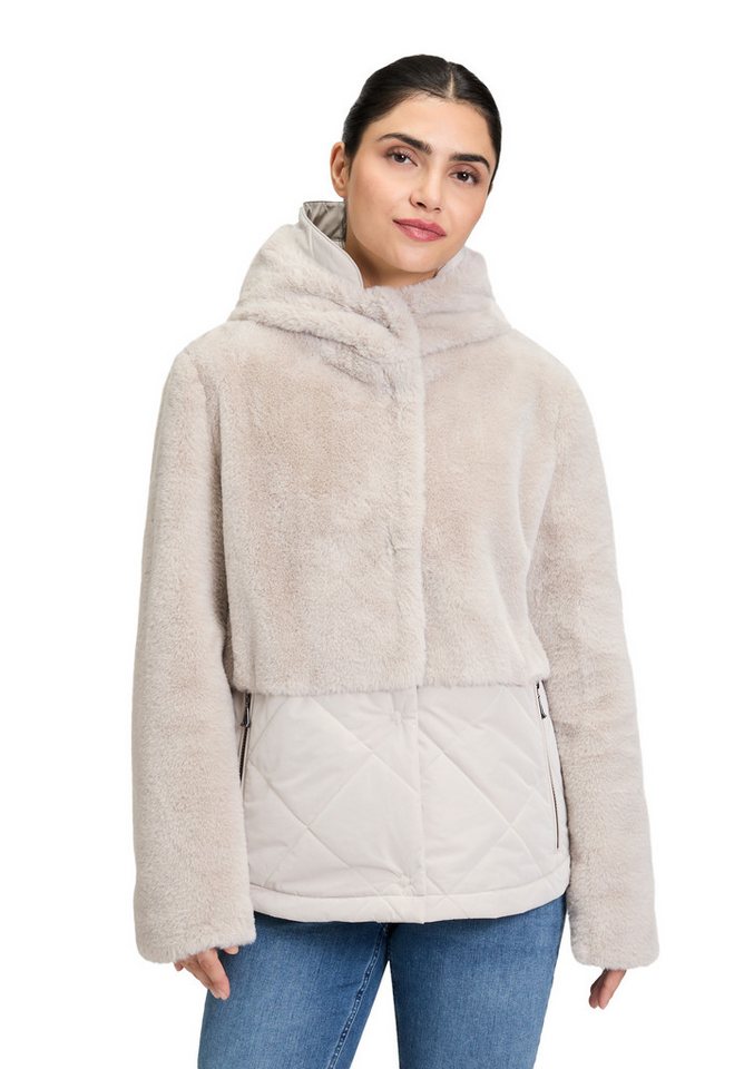 Amber & June Plüschjacke Damen Plüschjacke mit Kapuze von Amber & June