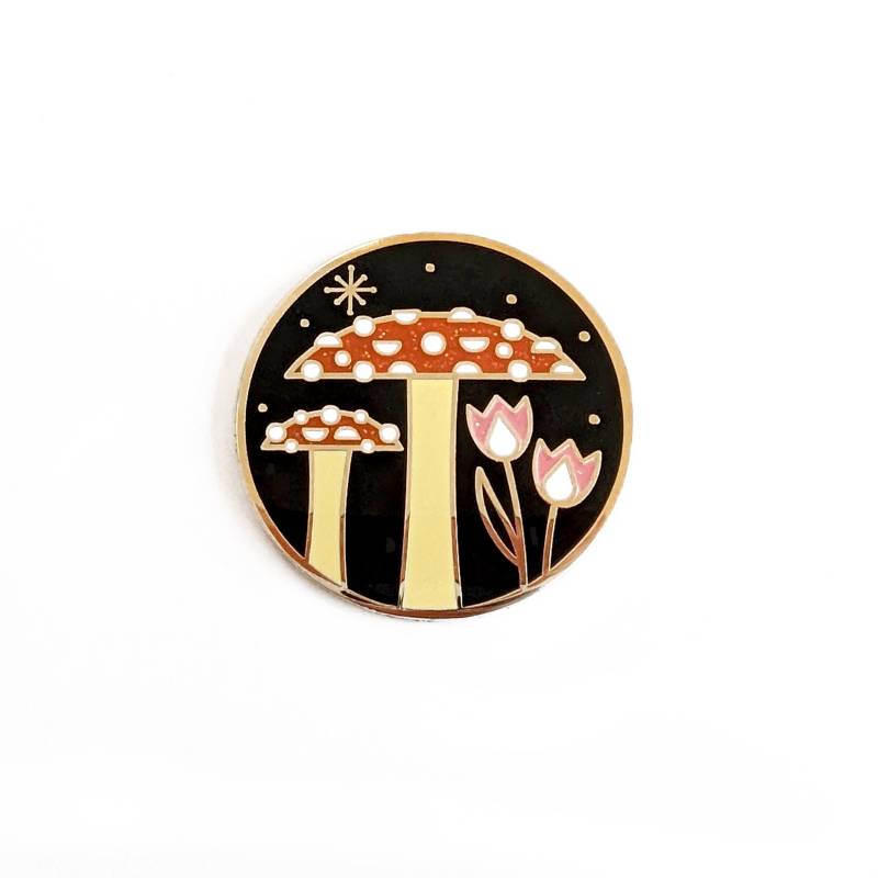 Blumen Und Pilze Hard Enamel Pin Von Amberleaders 1.25 von AmberLeadersDesigns