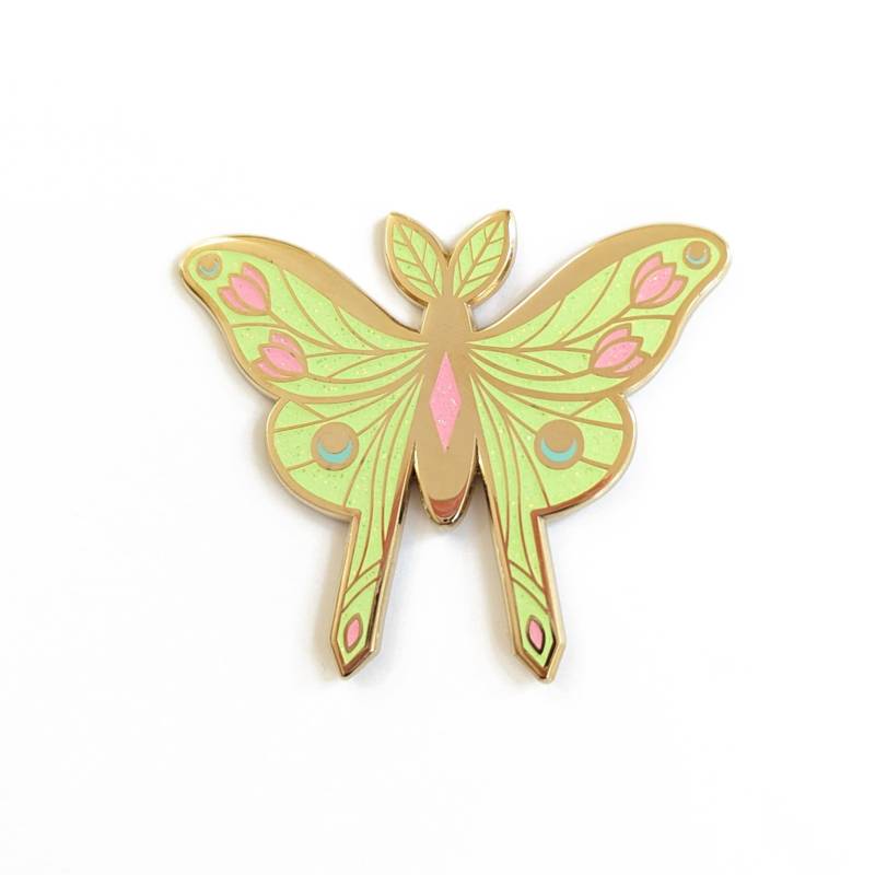 Luna Moth Hard Enamel Pin Von Amberleaders 1, 75 Zoll Groß | Large von AmberLeadersDesigns
