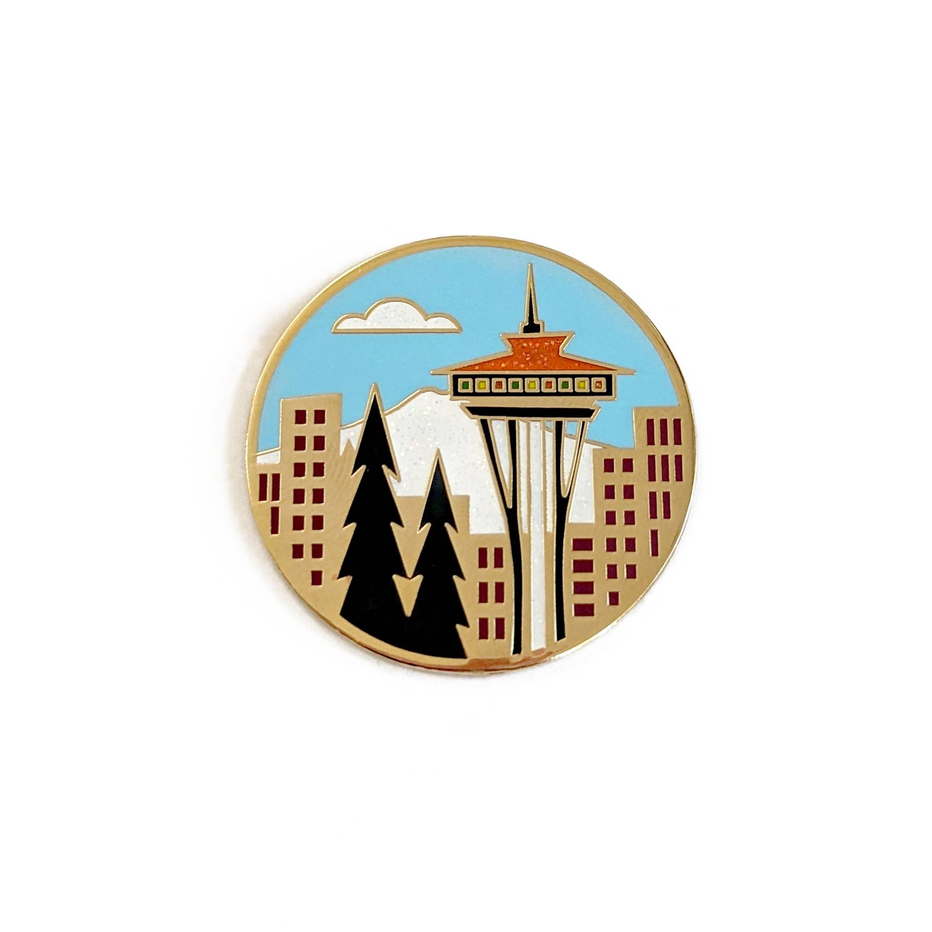 Setaball Skyline Hard Emaille Pin Groß 1, 60 "Hoch Von Amberleaders von AmberLeadersDesigns