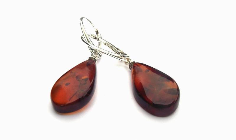 Bernstein & Sterling Silber Tropfen Ohrringe Milchig/Honig Cognac Grün Bernstein & Sterling Silber Tropfen Ohrringe Milchig/Honig Cognac Grün von AmberPet
