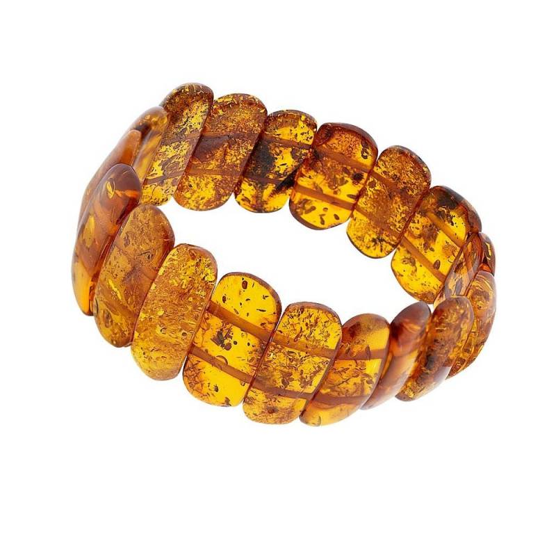 AmberProfi Armband Stretch-Armband aus baltischen Naturbernsteinen (in Cognacfarbe, 1-tlg), Eleganter Schmuck für Damen von AmberProfi