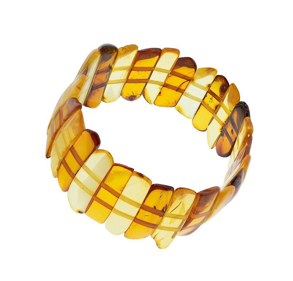 Golders Armband aus baltischen Naturbernsteinen (Stretch, 1-tlg), in Zitrone- und Cognac-Farben von Golders