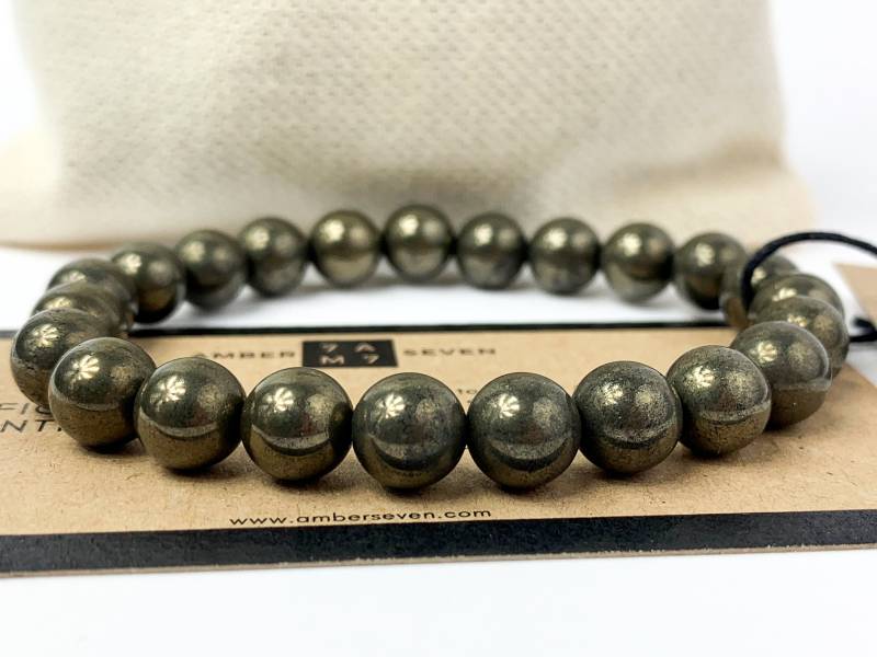 Natürliche Pyrit Armband | Echtes Kristall Edelstein Handgefertigtes Geschenk Für Männer & Frauen von AmberSeven