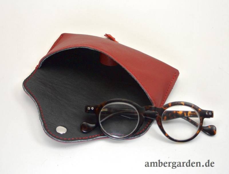 Billenetui Leder Handmade, Brille, Weich, Sonnenbrille, Hülle, Futteral, Brillenhülle von AmbergardenDE