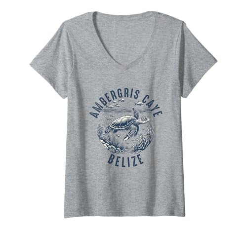 Damen Ambergris Caye Belize-Souvenir, Erinnerung an einen Urlaub in Belize T-Shirt mit V-Ausschnitt Damen Ambergris Caye Belize-Souvenir, Erinnerung an einen Urlaub in Belize T-Shirt mit V-Ausschnitt von Ambergris Caye Belize Reminder Souvenir