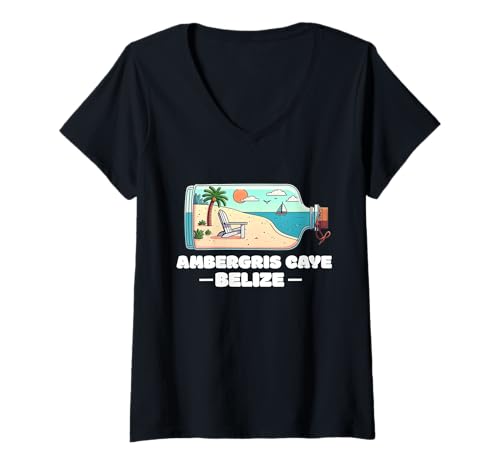 Damen Ambergris Caye Belize-Souvenir, Erinnerung an einen Urlaub in Belize T-Shirt mit V-Ausschnitt Damen Ambergris Caye Belize-Souvenir, Erinnerung an einen Urlaub in Belize T-Shirt mit V-Ausschnitt von Ambergris Caye Belize Reminder Souvenir