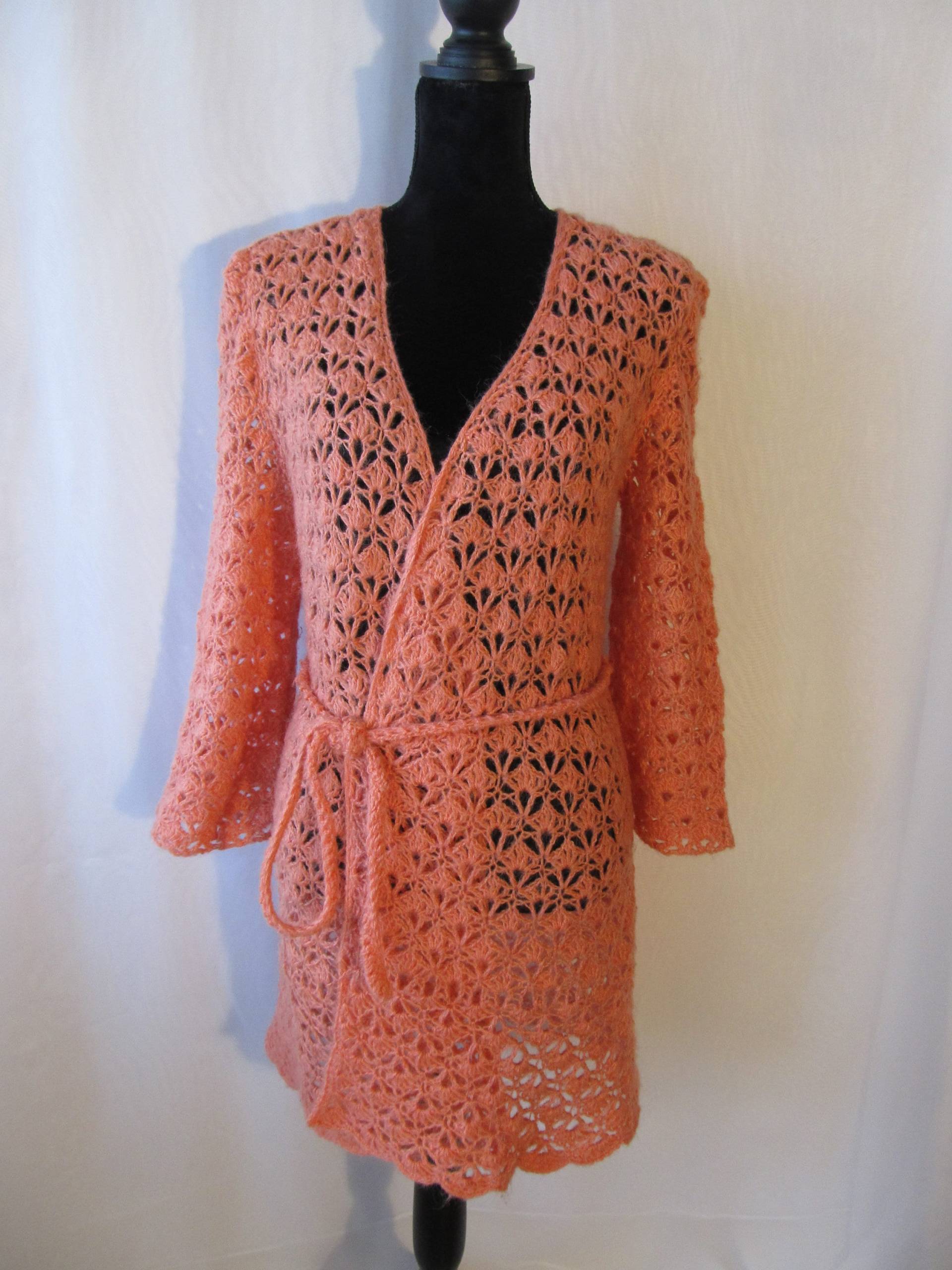 Warme Hauskleidung, Crocket Cardigan, Lockere Herbstjacke Für Schwangere, Vintage Jacke von Amberlifeshop