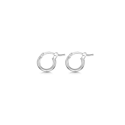 Amberta® 925 Sterling Silber Edle Ringe mit Scharnierbügel – Kleine runde Creolen Ohrringe - Durchmesse: 7 10 15 20 25 35 45 55 mm (7mm) von Amberta