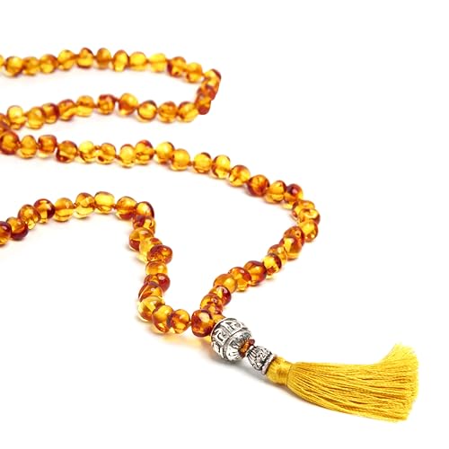Amberta 8 mm Mala Kette - Gebetskette Buddhismus Chakra Kette. Mala Kette 108 Perlen Meditationskette von Amberta