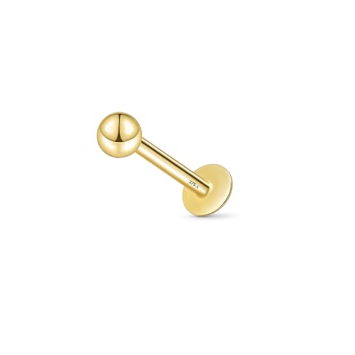 Amberta 9 Karat Gold Piercing Stecker Ohrringe für Damen Und Herren | 16G Helix Ohrstecker Gold | 1,2 mm Stärke Tragus Piercing Gold | Conch Piercing Gold: 10 mm Ohr Piercing Gold von Amberta