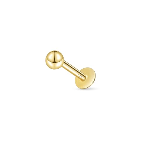 Amberta 9 Karat Gold Piercing Stecker Ohrringe für Damen Und Herren | 16G Helix Ohrstecker Gold | 1,2 mm Stärke Tragus Piercing Gold | Conch Piercing Gold: 8 mm Nasenpiercing Stecker Gold von Amberta