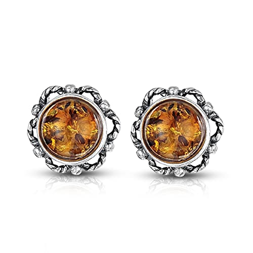 Amberta - 925 Sterling-Silber Sterling-Silber 925 Rundschliff Orange-gelb Ambre von Amberta