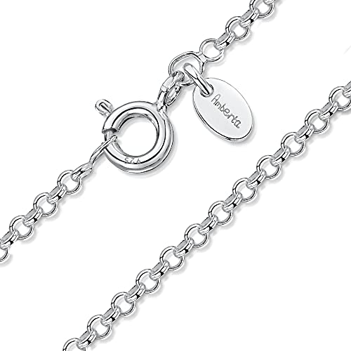 Amberta 925 Sterlingsilber Damen-Halskette - Erbskette - Rolokette - 1 mm Breite - Verschiedene Längen: 40 45 50 55 60 70 cm (70cm) von Amberta