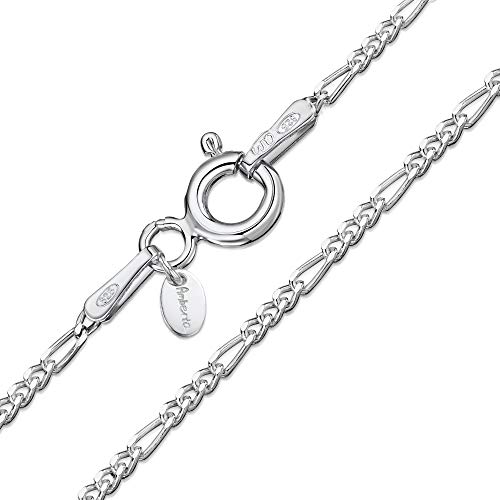Amberta 925 Sterlingsilber Damen-Halskette - Figaro kette - 1.5 mm Breite - Verschiedene Längen: 40 45 50 55 60 cm (50cm) von Amberta