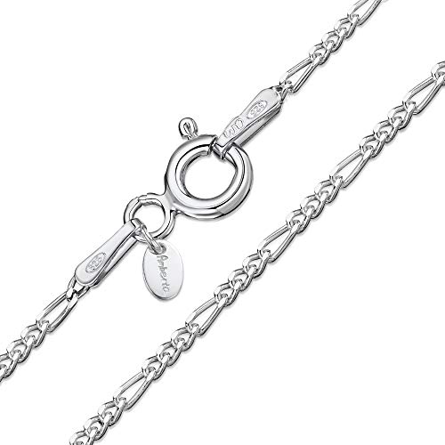 Amberta 925 Sterlingsilber Damen-Halskette - Figaro kette - 1.5 mm Breite - Verschiedene Längen: 40 45 50 55 60 cm (45cm) von Amberta