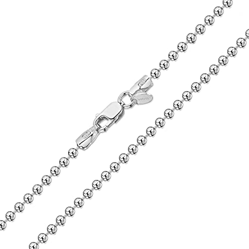 Amberta 925 Sterlingsilber Damen-Halskette - Kugelkette - 2 mm Breite - Verschiedene Längen: 40 45 50 55 60 70 cm (70cm) von Amberta