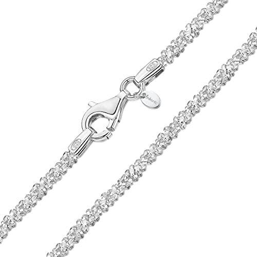 Amberta Halskette Damen Diamant aus 925 Sterling Silber - 1.7 mm Glitzernde Kette Damen: Kette 55 cm Damen von Amberta