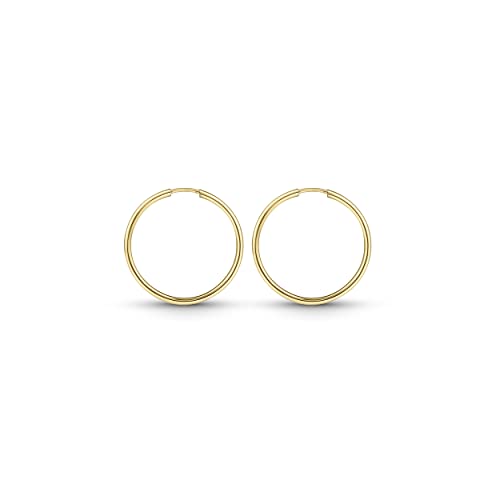 Amberta Allure Damen Creolen aus 9K Gold: Breite 0.9 mm Länge 15 mm von Amberta