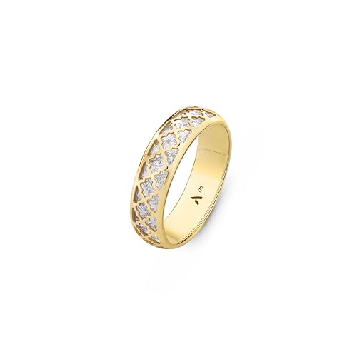 Amberta Allure Damen Diamantschliff Ring aus 9K Gold: Diamant Schliff Gold Ehering Größe 51,2 von Amberta