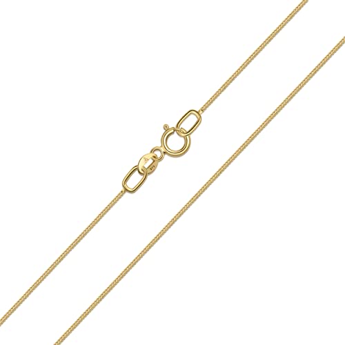 Amberta Allure Damen Halskette aus 9K Gold: 0.8 mm Panzerkette - 36 cm von Amberta