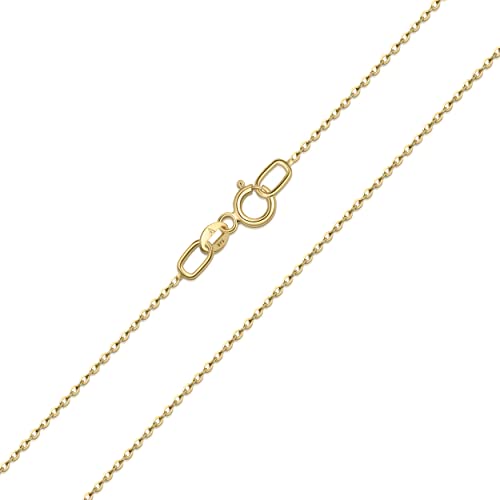 Amberta Allure Damen Halskette aus 9K Gold: 0.95 mm Rolokette - 45 cm von Amberta