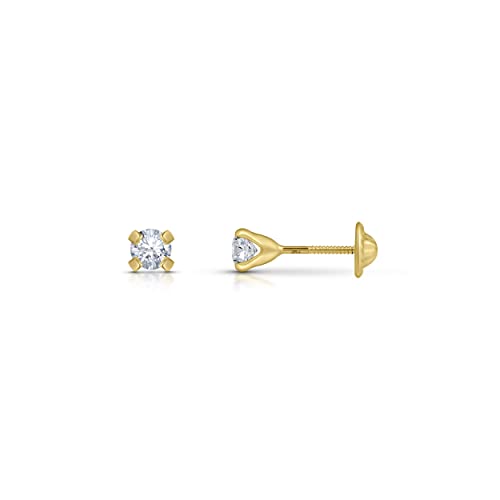 Amberta Allure Damen Ohrstecker aus 9K Gold mit Zirkonia: 3 mm von Amberta