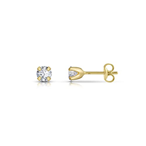 Amberta Allure Damen Ohrstecker aus 9K Gold mit Zirkonia: 3.75 mm von Amberta