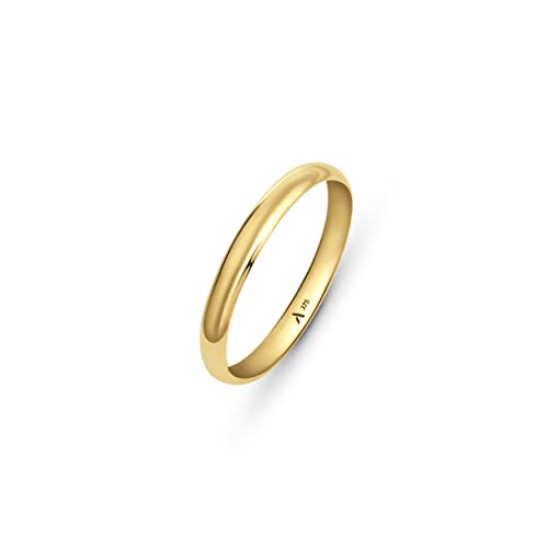 Amberta Allure Unisex Hochzeits Ring aus 9K Gold: Dicke 2.5 mm - Innen Umfang - Größe 48 mm von Amberta