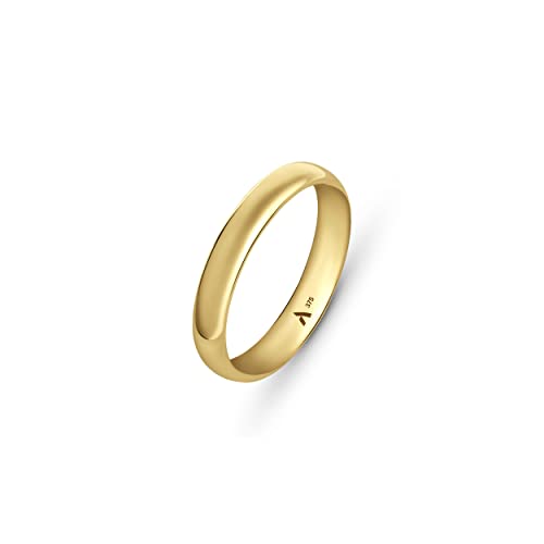 Amberta Allure Unisex Hochzeits Ring aus 9K Gold: Dicke 3.5 mm - Innen Umfang - Größe 62.2 mm von Amberta