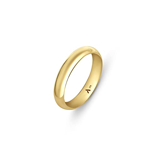Amberta Allure Unisex Hochzeits Ring aus 9K Gold: Dicke 4 mm - Innen Umfang - Größe 53 mm von Amberta
