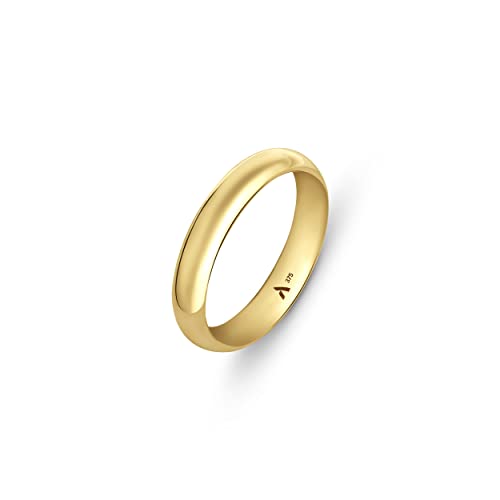 Amberta Allure Unisex Hochzeits Ring aus 9K Gold: Dicke 4 mm - Innen Umfang - Größe 53.8 mm von Amberta