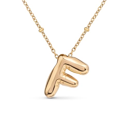 Amberta Buchstaben Kette Gold Initialen für Frauen Teenager Geschenke | 18K Vergoldet Buchstaben Anhänger Blasen: Initialen Kette F Amberta Buchstaben Kette Gold Initialen für Frauen Teenager Geschenke | 18K Vergoldet Buchstaben Anhänger Blasen: Initialen Kette F von Amberta