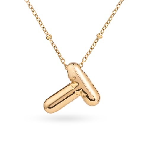 Amberta Buchstaben Kette Gold Initialen für Frauen Teenager Geschenke | 18K Vergoldet Buchstaben Anhänger Blasen: Initialen Kette T Amberta Buchstaben Kette Gold Initialen für Frauen Teenager Geschenke | 18K Vergoldet Buchstaben Anhänger Blasen: Initialen Kette T von Amberta