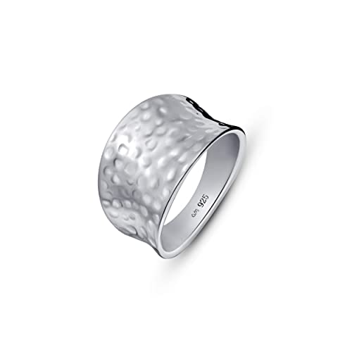 Amberta Damen Gehämmerter Ring aus 925 Sterling Silber: Innen Umfang - Größe 50 mm von Amberta